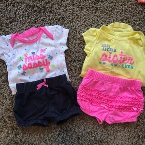 Baby girl lot of shorts and onesies
